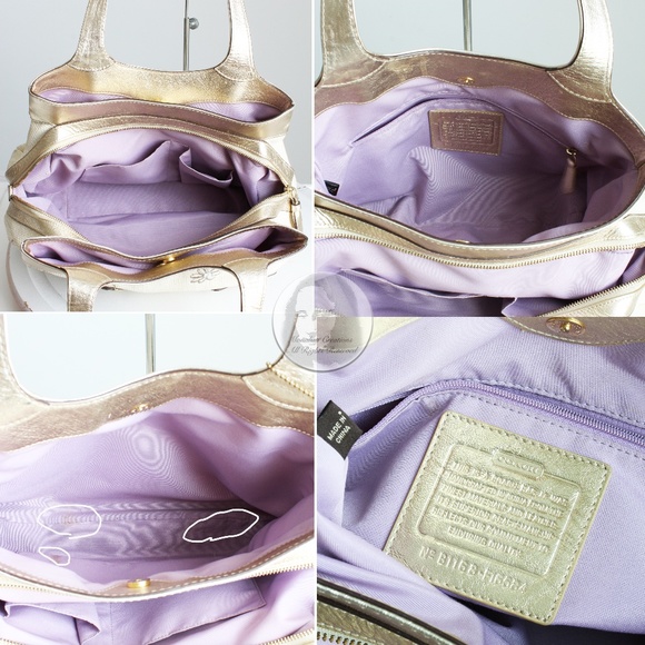 Coach Lexi Shoulder Bag Butterfly #F16584 Straw and Leather Satchel 2011 - Picture 11 of 11